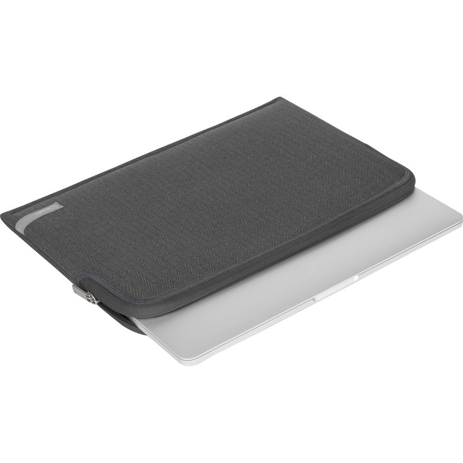 Moshi Pluma Laptop Sleeve for MacBook 13 - Herringbone Gray, Ultra-thin Neoprene Fabric with Water-resistant Outer