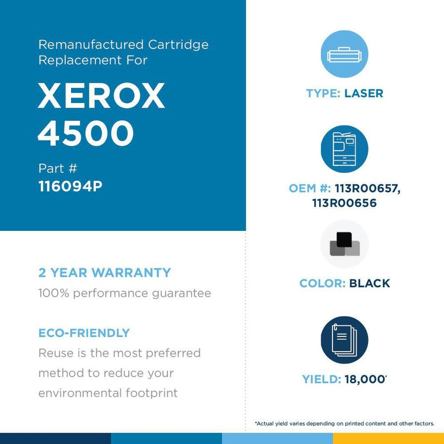 Clover Technologies Remanufactured High Yield Laser Toner Cartridge - Alternative for Xerox (113R00656, 113R00657, 113R656, 113R657) - Black Pack