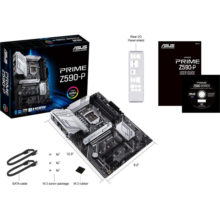 Asus Prime Z590-P Desktop Motherboard - Intel Z590 Chipset - Socket LGA-1200 - Intel Optane Memory Ready - ATX