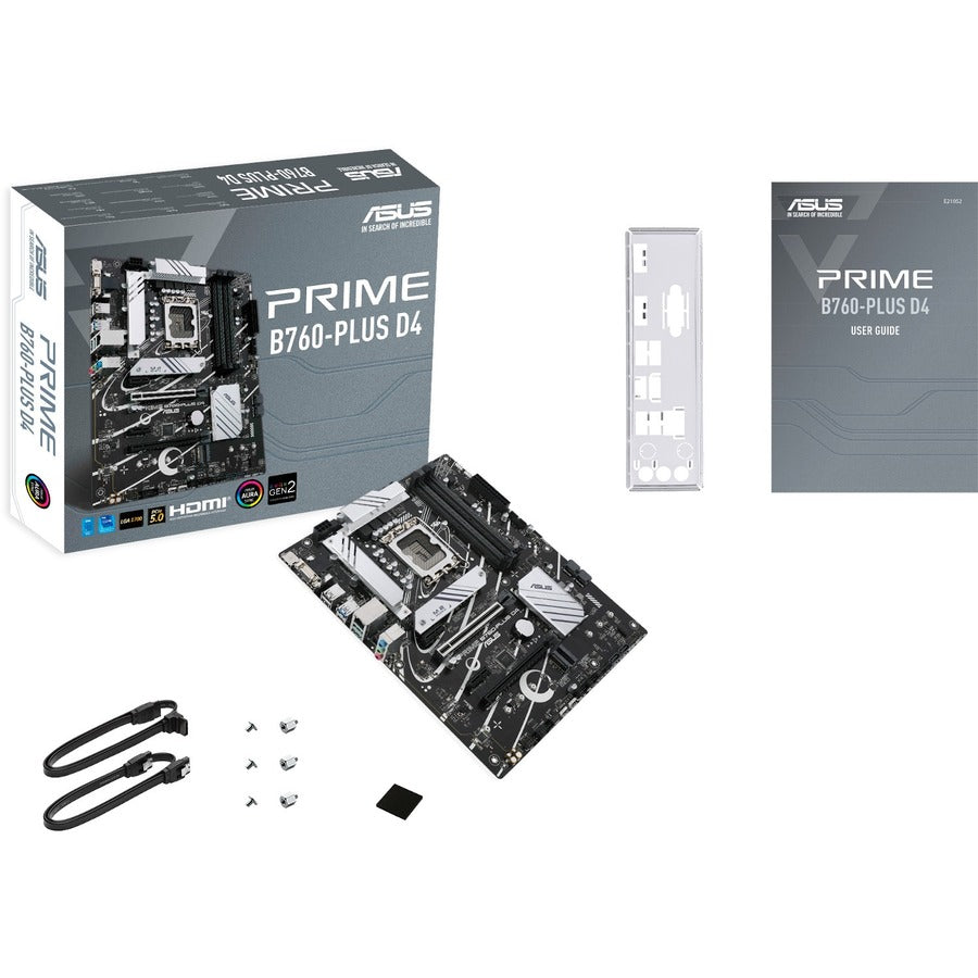 Asus Prime B760-PLUSD4 Desktop Motherboard - Intel B760 Chipset - Socket LGA-1700 - ATX