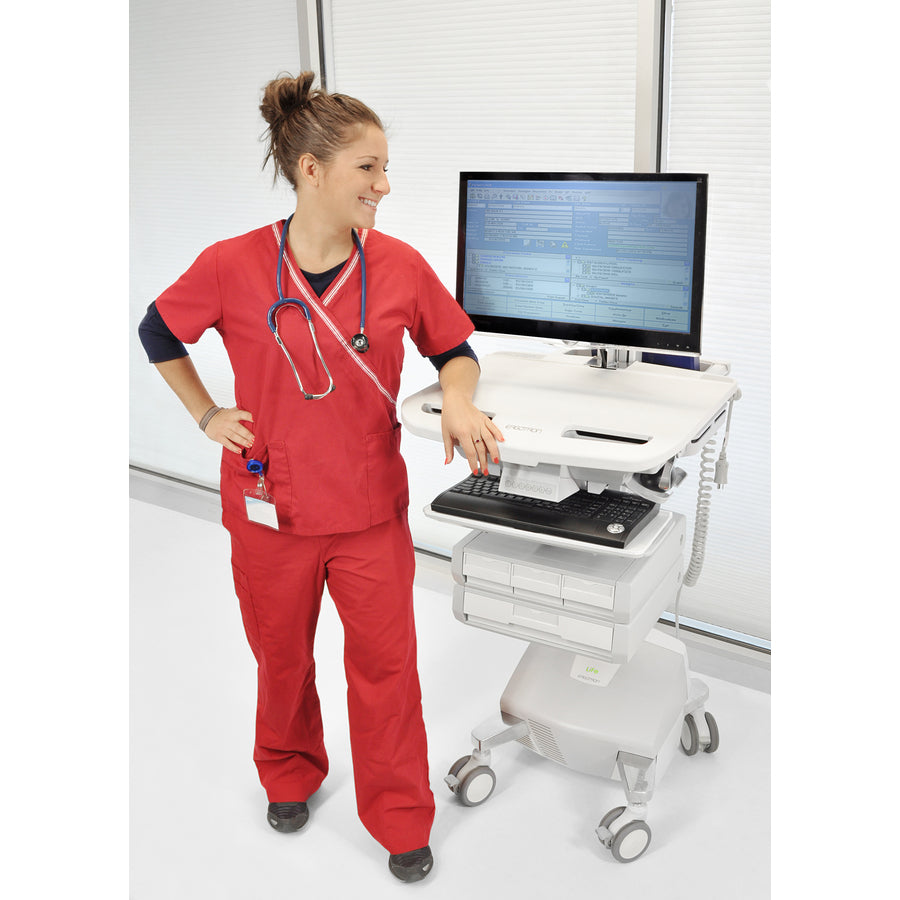 Ergotron StyleView Cart with LCD Arm, LiFe Powered, 4 Drawers