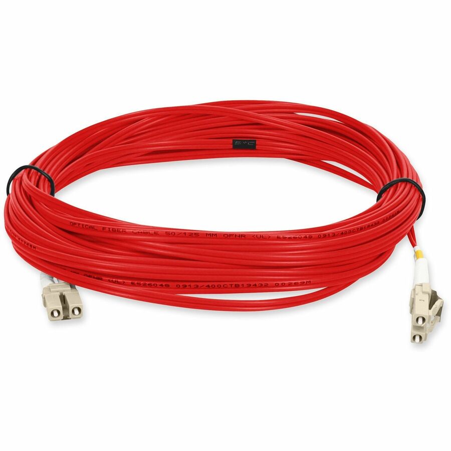 AddOn 2m LC (Male) to LC (Male) Red OM2 Duplex Fiber OFNR (Riser-Rated) Patch Cable