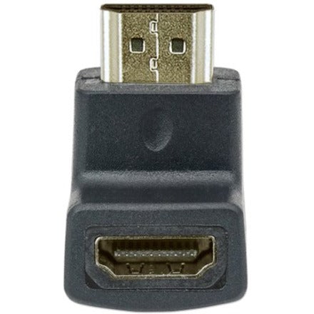 Manhattan HDMI Adapter, 4K@60Hz (Premium High Speed), Female to Male, Upward 90 Angle, Black, Ultra HD 4k x 2k, Fully Shielded, Gold Plated Contacts, Lifetime Warranty, Polybag