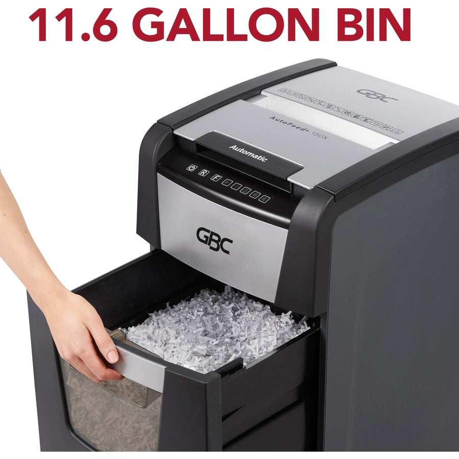 GBC AutoFeed+ Home Office Shredder, 150X, Super Cross-Cut, 150 Sheets