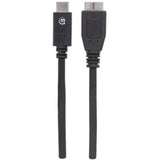 Manhattan SuperSpeed+ USB 3.1 Gen2 Type-C Male to Micro-B SuperSpeed Male Device Cable, 10 Gbps, 3 ft, Black