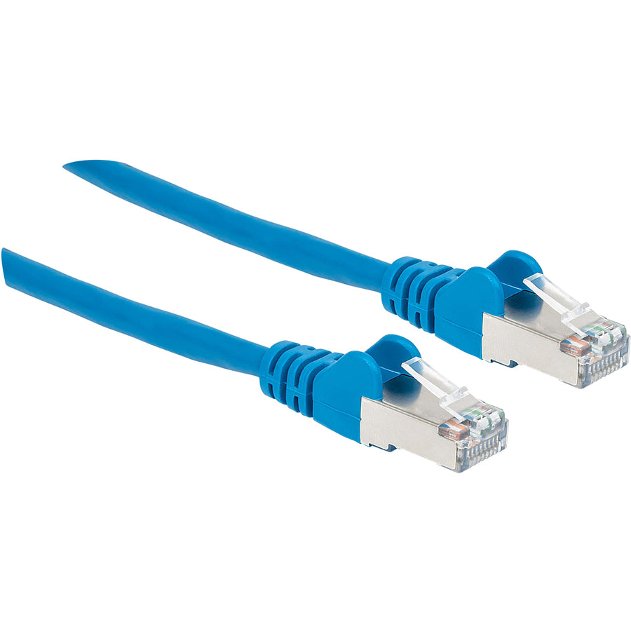 Intellinet Network Solutions Cat6a S/FTP Network Patch Cable, 7 ft (2.0 m), Blue