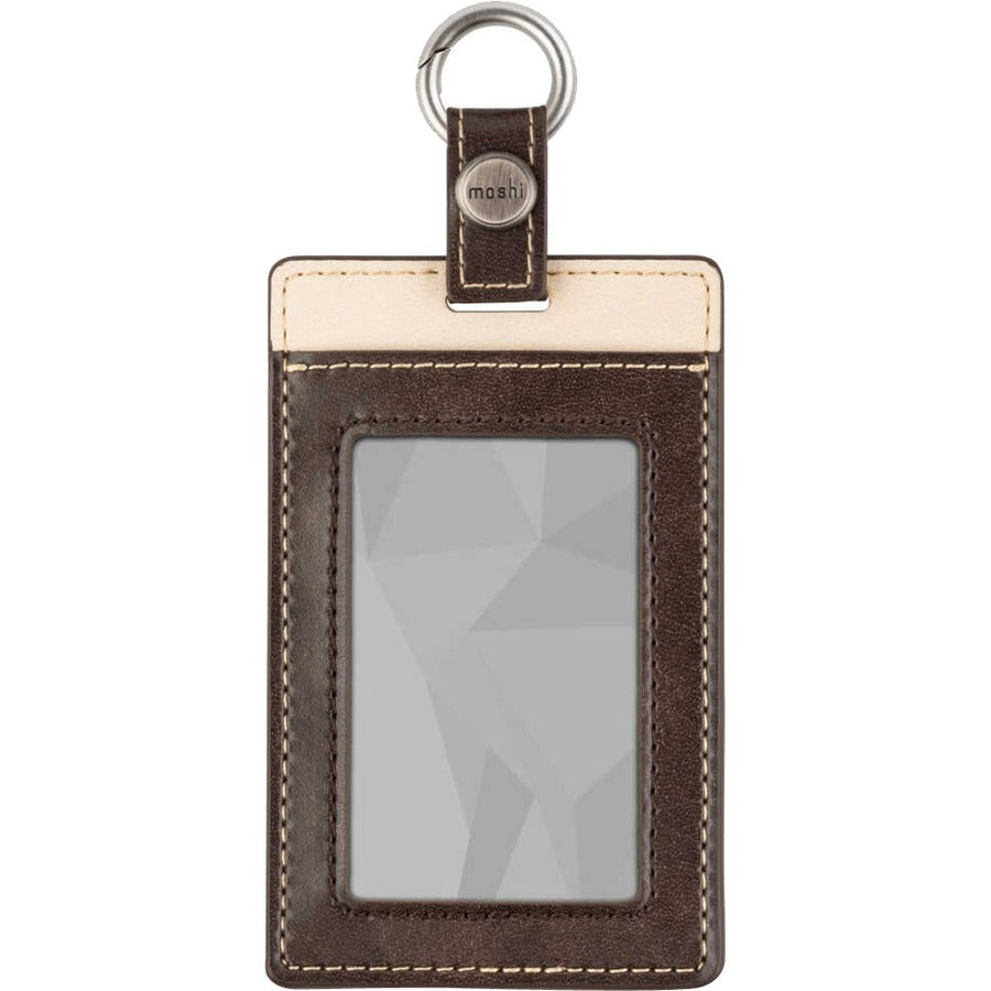 Moshi Vegan Leather Badge/ID Holder Oak Brown