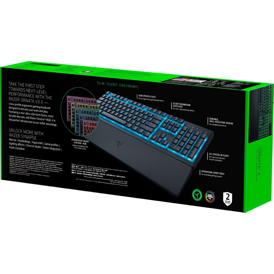 Razer Ornata V3 X - US Low-profile Membrane RGB Keyboard