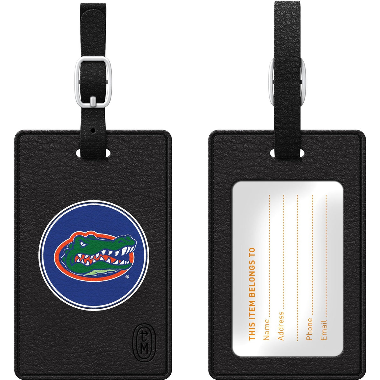 OTM Black Leather Classic Bag Tag University of Florida