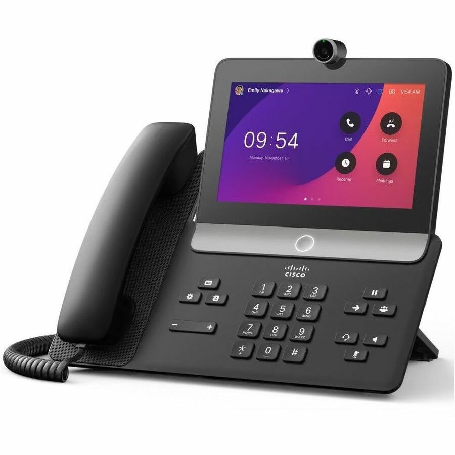 Webex 8875 IP Phone - Corded - Corded/Cordless - Wi-Fi, Bluetooth - Desktop - Carbon Black - TAA Compliant