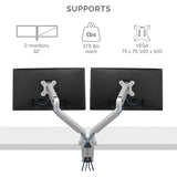 Fellowes Platinum Series Dual Monitor Arm - Silver