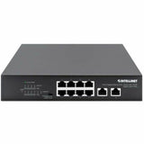 Intellinet 8-Port Gigabit Ethernet PoE+ Switch with 2 RJ45 Gigabit Uplink Ports