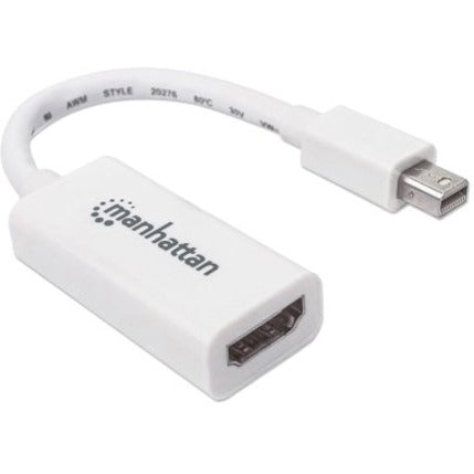 Manhattan Mini DisplayPort 1.1 to HDMI Adapter Cable, 1080p@60Hz, 17cm, Male to Female, White, Lifetime Warranty, Polybag