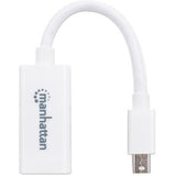 Manhattan Mini DisplayPort 1.1 to HDMI Adapter Cable, 1080p@60Hz, 17cm, Male to Female, White, Lifetime Warranty, Polybag