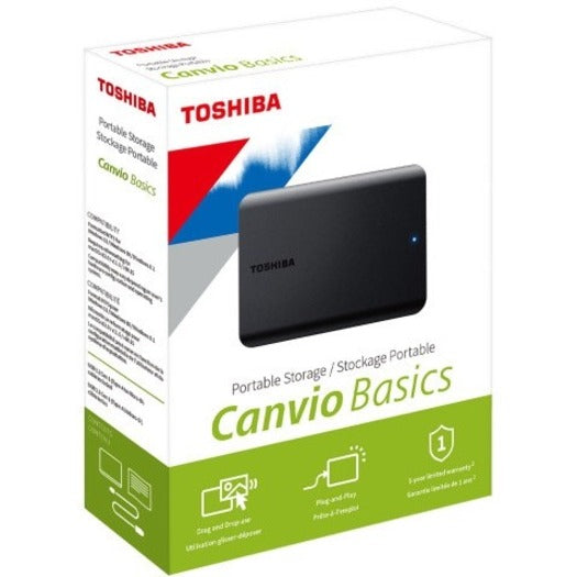 Toshiba Canvio Basics 1 TB Portable Hard Drive - 2.5" External - Matte Black