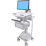 Ergotron StyleView Cart with LCD Arm, LiFe Powered, 2 Tall Drawers (2x1)