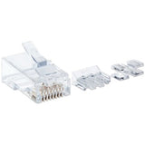 Intellinet Network Solutions Cat6 RJ45 Modular Plugs, 3-Prong, UTP, For Solid Wire, 80 Plugs, Liners and Sleds in Jar