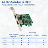 SYBA Dual 2.5 Gigabit Ethernet PCI-e x1 Network Card