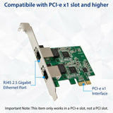 SYBA Dual 2.5 Gigabit Ethernet PCI-e x1 Network Card