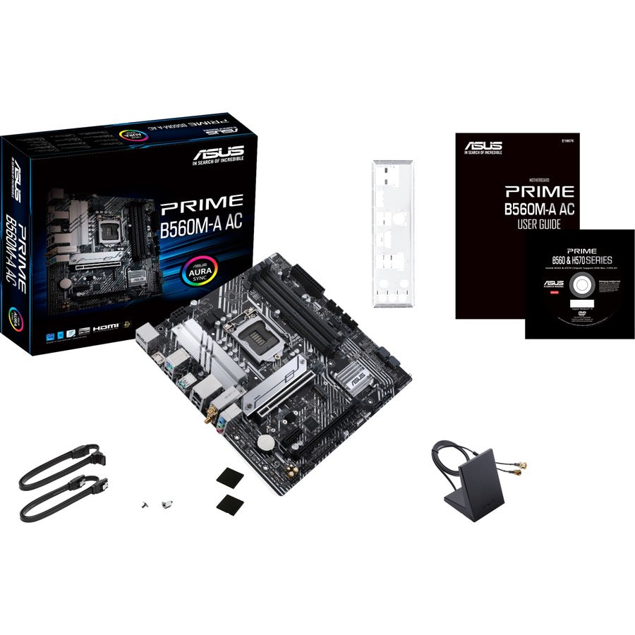 Asus Prime B560M-A AC Desktop Motherboard - Intel B560 Chipset - Socket LGA-1200 - Intel Optane Memory Ready - Micro ATX