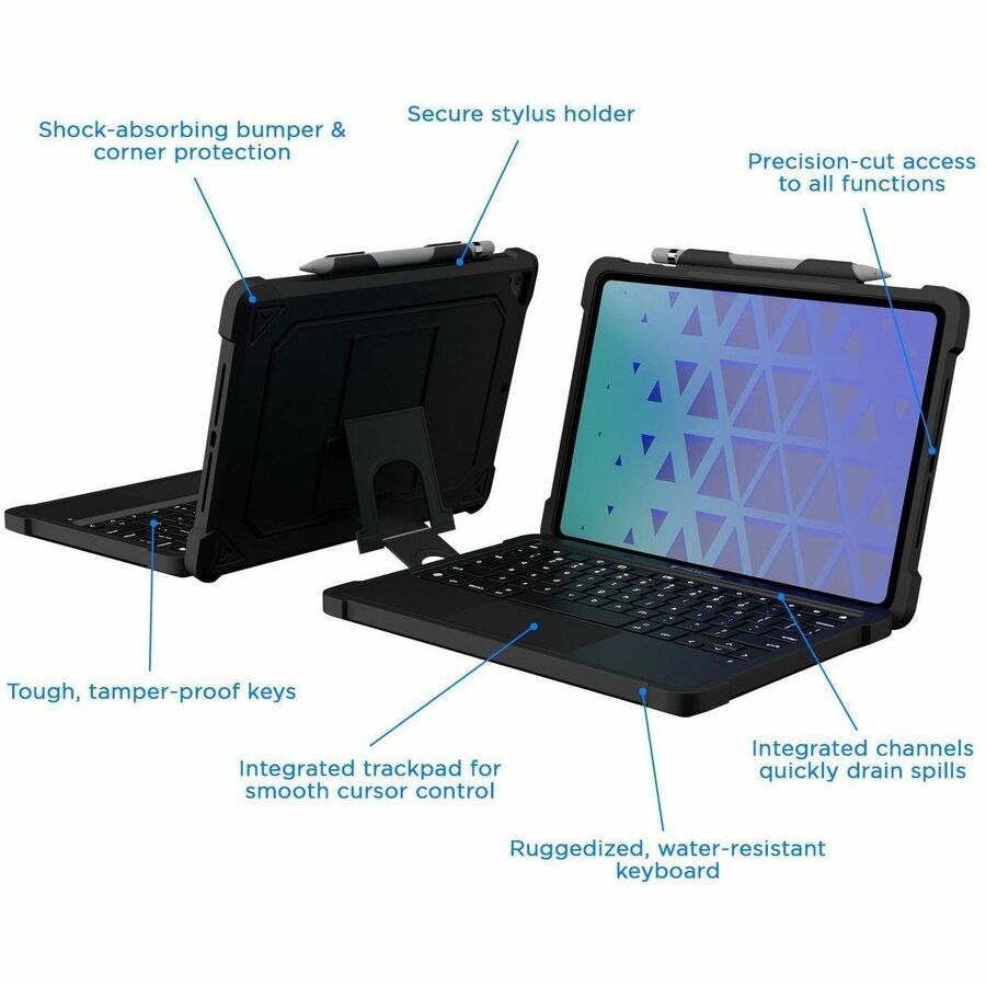 Extreme KeyCase-T w/Smart Connector and Trackpad for iPad Pro 11" 5th Gen 2022 (Non-Detachable) (Black)