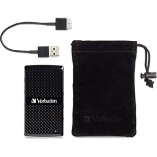 Verbatim 128GB Vx450 External SSD, USB 3.0 with mSATA Interface - Black