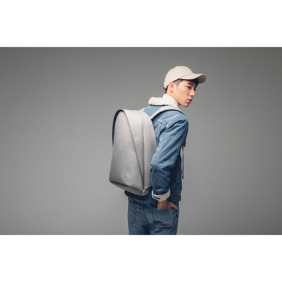 Moshi Tego Urban Backpack - Stone Gray, Anti-theft design, Padded Laptop Compartment up to 15" , External USB Pass-through Port