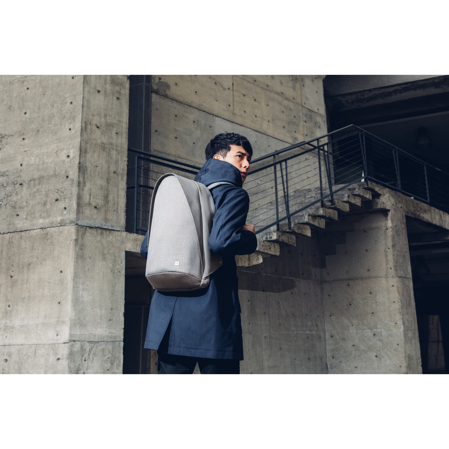 Moshi Tego Urban Backpack - Stone Gray, Anti-theft design, Padded Laptop Compartment up to 15" , External USB Pass-through Port