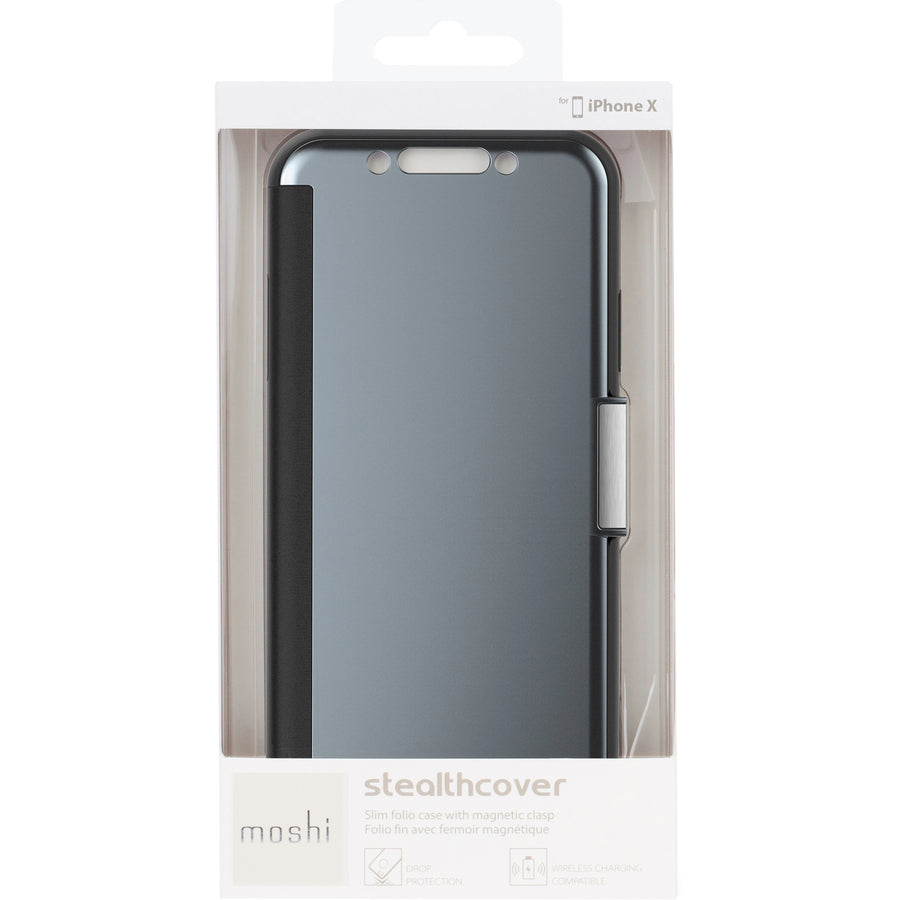 Moshi StealthCover Carrying Case (Folio) Apple iPhone X Smartphone - Gray