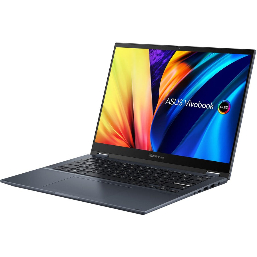 Asus Vivobook S 14 Flip TN3402 TN3402QA-DB56T 14" Touchscreen Convertible Notebook - WUXGA - 1920 x 1200 - AMD Ryzen 5 5600H Hexa-core (6 Core) - 16 GB Total RAM - 8 GB On-board Memory - 512 GB SSD - Quiet Blue