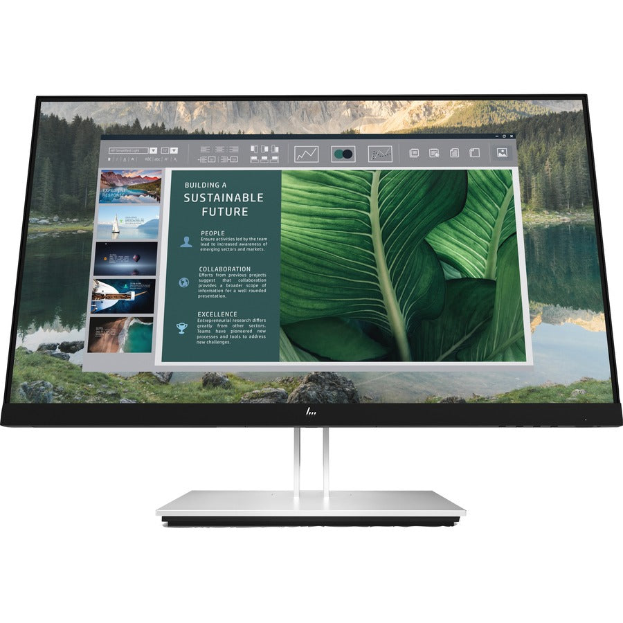 HP E24u G4 24" Class Full HD LCD Monitor - 16:9 - Black/Silver, Sparkling Black