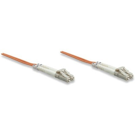 Intellinet Network Solutions Fiber Optic Patch Cable, LC/LC, OM1, 62.5/125, Multimode, Duplex, Orange, 7 ft (2 m)