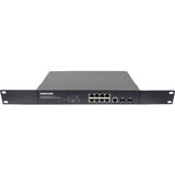 Intellinet Network Solutions 8-Port Gigabit PoE+ Web-Managed Switch with 2 SFP Ports, 140 Watt Power Budget, Desktop, Rackmount with Ears