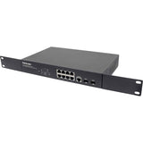 Intellinet Network Solutions 8-Port Gigabit PoE+ Web-Managed Switch with 2 SFP Ports, 140 Watt Power Budget, Desktop, Rackmount with Ears