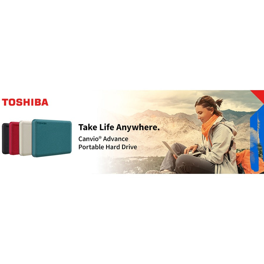 Toshiba Canvio Advance HDTCA20XR3AA 2 TB Portable Hard Drive - External - Red