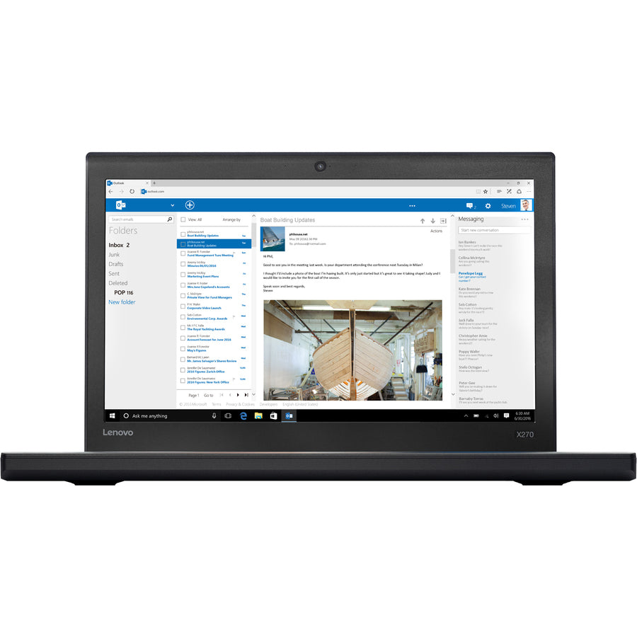 Lenovo ThinkPad X270 20K5S2GM00 12.5" Notebook - 1366 x 768 - Intel Core i5 6th Gen i5-6300U Dual-core (2 Core) 2.40 GHz - 8 GB Total RAM - 256 GB SSD - Graphite Black