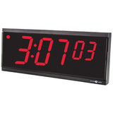 Pyramid 4in x 6 Digit Red LED Digital Wall Clock