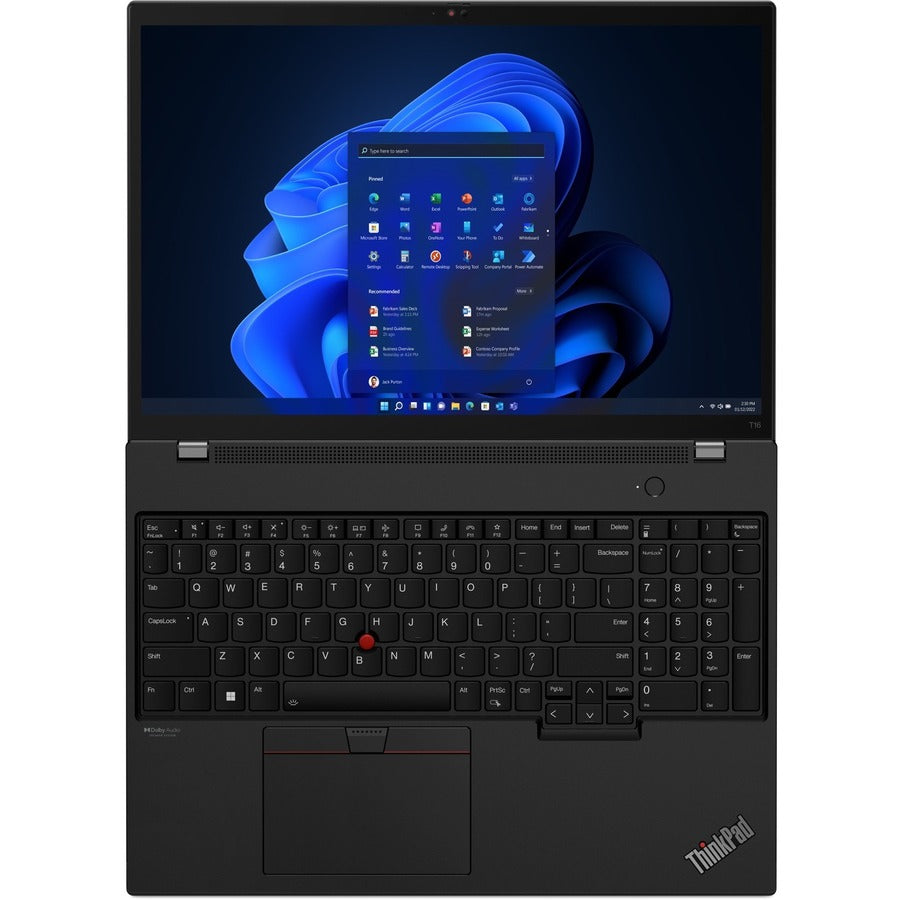 Lenovo ThinkPad T16 Gen 1 21BV0093US 16" Notebook - WUXGA - 1920 x 1200 - Intel Core i7 12th Gen i7-1270P Dodeca-core (12 Core) - 8 GB Total RAM - 8 GB On-board Memory - 512 GB SSD - Thunder Black