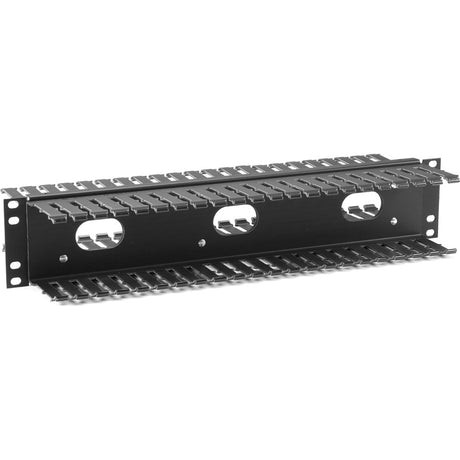Black Box 2U Horizontal 19" IT Rackmount Cable Manager Double-Sided Black