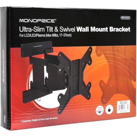 Monoprice SlimSelect 8678 Mounting Bracket for Flat Panel Display, LCD Display, LED Display, Plasma Display, TV - Black