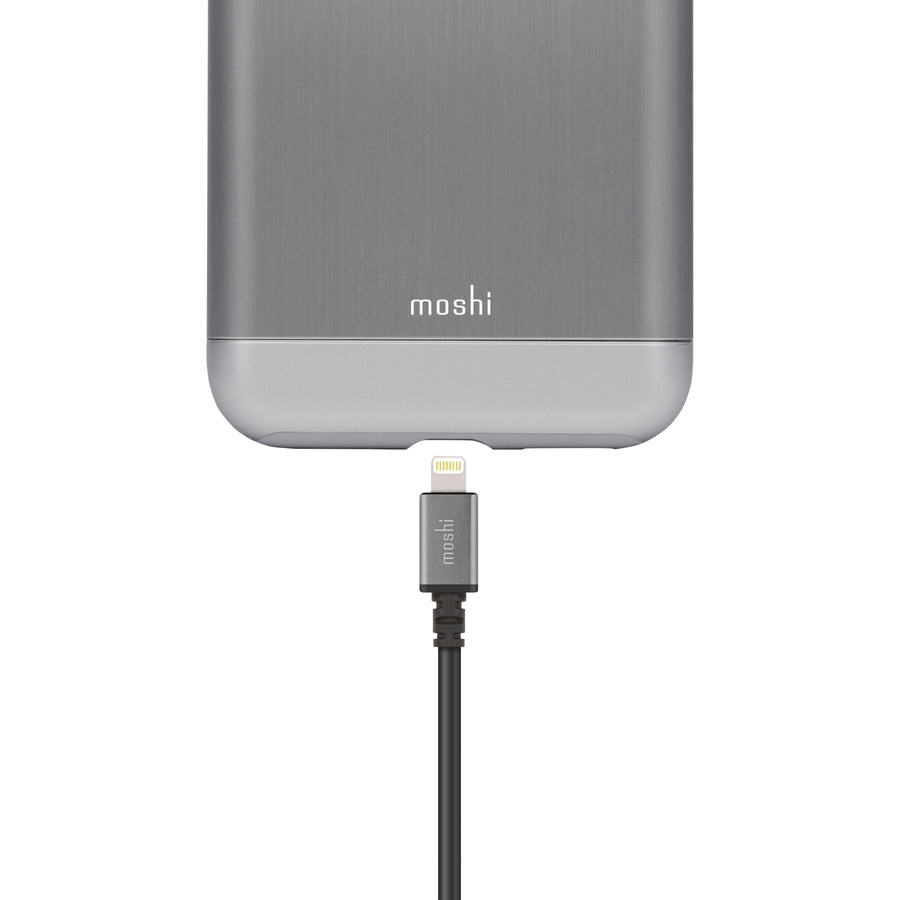 Moshi USB Cable with Lightning Connector 10 ft (3 m) - Black, Long Length, MFi-certified, Durable Construction