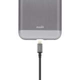 Moshi USB Cable with Lightning Connector 10 ft (3 m) - Black, Long Length, MFi-certified, Durable Construction