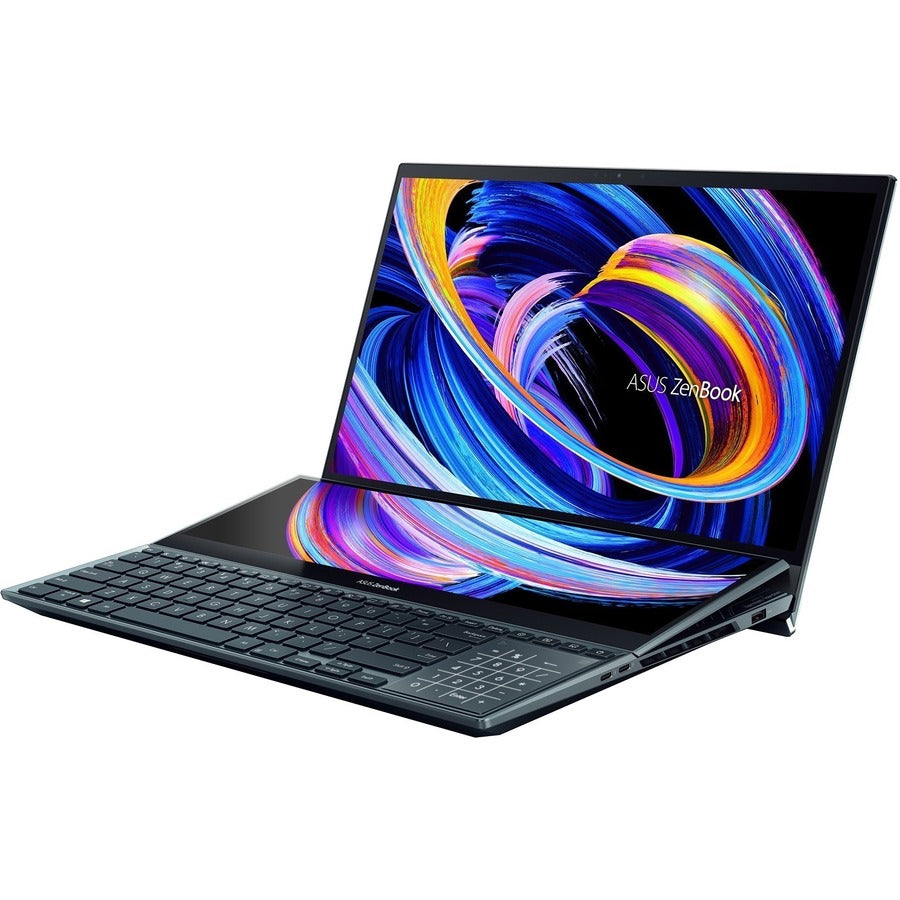 Asus ZenBook Pro Duo 15 OLED UX582 UX582ZM-XS96T 15.6" Touchscreen Notebook - 4K UHD - 3840 x 2160 - Intel Core i9 12th Gen i9-12900H Tetradeca-core (14 Core) 2.50 GHz - 32 GB Total RAM - 32 GB On-board Memory - 1 TB SSD - Celestial Blue