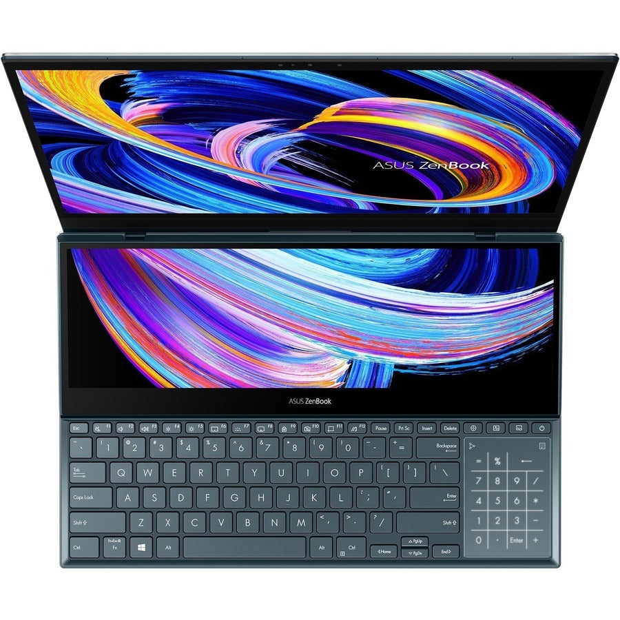 Asus ZenBook Pro Duo 15 OLED UX582 UX582ZM-XS96T 15.6" Touchscreen Notebook - 4K UHD - 3840 x 2160 - Intel Core i9 12th Gen i9-12900H Tetradeca-core (14 Core) 2.50 GHz - 32 GB Total RAM - 32 GB On-board Memory - 1 TB SSD - Celestial Blue