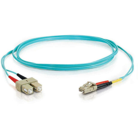 C2G 10m LC-SC 10Gb 50/125 Duplex Multimode OM3 Fiber Cable - Aqua - 33ft