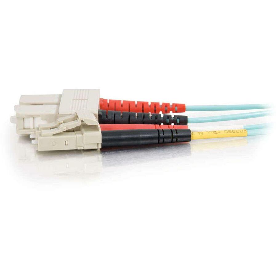 C2G 10m LC-SC 10Gb 50/125 Duplex Multimode OM3 Fiber Cable - Aqua - 33ft