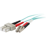 C2G 15m LC-SC 50/125 OM4 Duplex Multimode PVC Fiber Optic Cable - Aqua