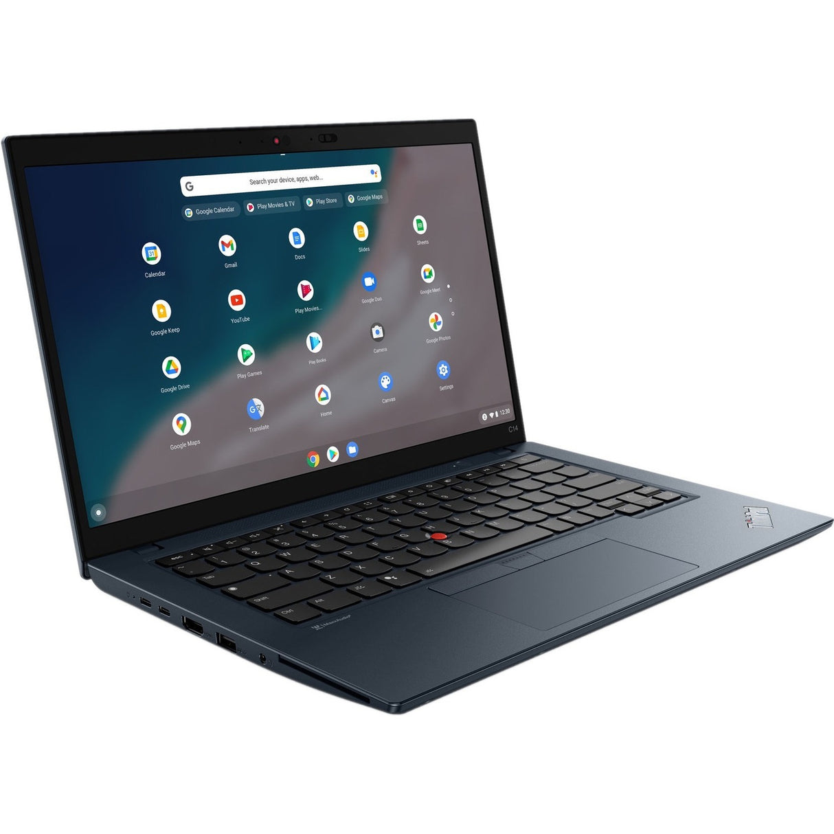 Lenovo ThinkPad C14 Gen 1 21C9000GUS 14" Chromebook - Full HD - 1920 x 1080 - Intel Core i5 12th Gen i5-1245U Deca-core (10 Core) - 8 GB Total RAM - 8 GB On-board Memory - 256 GB SSD - Abyss Blue