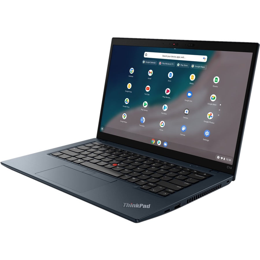 Lenovo ThinkPad C14 Gen 1 21C9000GUS 14" Chromebook - Full HD - 1920 x 1080 - Intel Core i5 12th Gen i5-1245U Deca-core (10 Core) - 8 GB Total RAM - 8 GB On-board Memory - 256 GB SSD - Abyss Blue