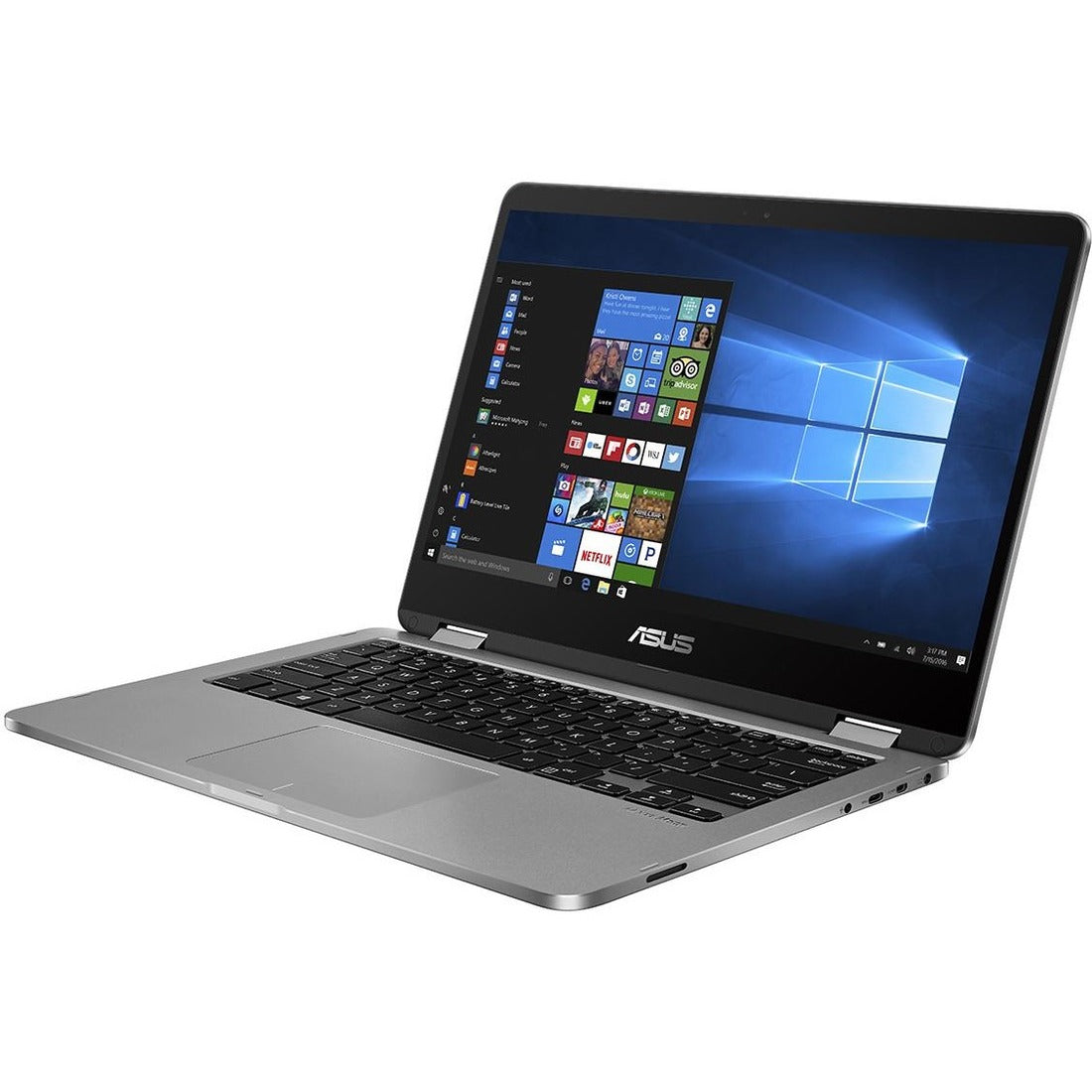 Asus VivoBook Flip 14 TP401 TP401MA-YS02 14" Touchscreen Convertible Notebook - 1920 x 1080 - Intel Celeron N4000 Dual-core (2 Core) 1.10 GHz - 4 GB Total RAM - 64 GB Flash Memory - Light Gray